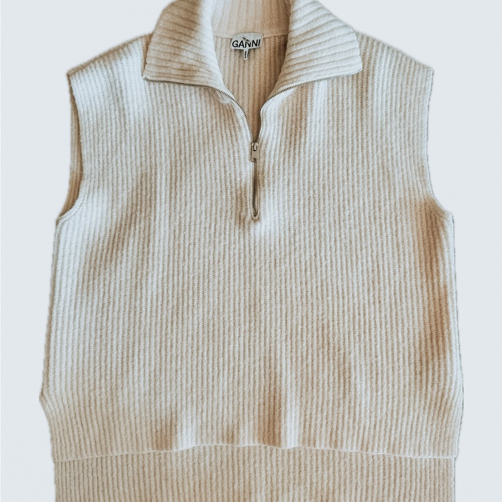 GANNI Cream Sweater Vest